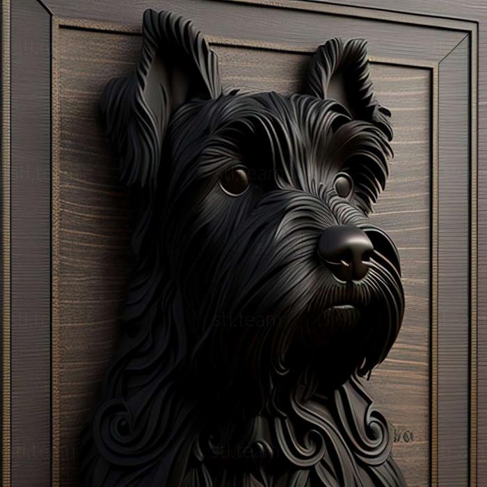 3D model Black Terrier dog (STL)